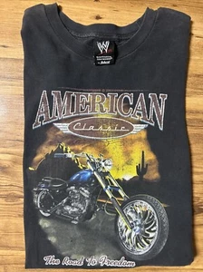 Rare Vintage 2007 American Classic Motorcycle Wrestling Shirt Nwo Ecw Wwe Wwf - Picture 1 of 10