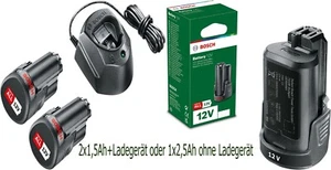 Bosch 12V Akku PBA 1 x 2,5 Ah oder 2 x 1,5 Ah + Ladegerät Im Karton Li-Ion Akku - Bild 1 von 5