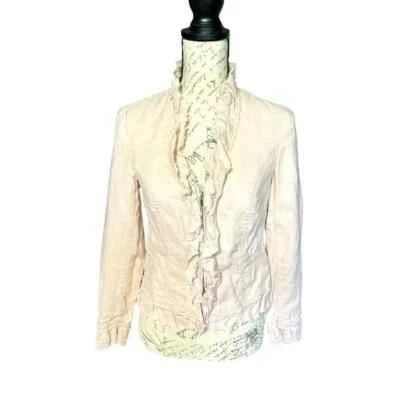 INC International Concepts Pale Pink Linen Jacket Size XS - Image 1 of 4