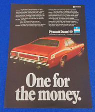 1973 PLYMOUTH DUSTER 340 ORIGINAL COLOR PRINT AD FREE SHIPPING CRYSLER LOT-RED