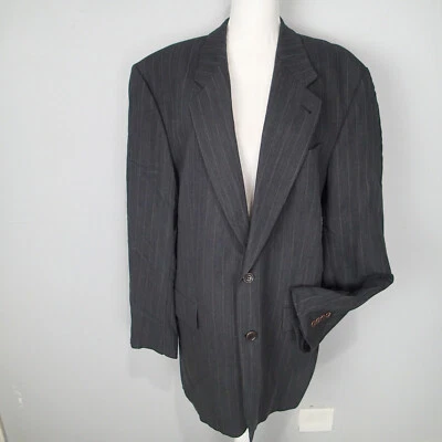 Blazer Para Hombres Hugo Boss Apollon 44L Gris Carbón STRipes Abrigo Deportivo Dos Botones  Foto 1 de 4