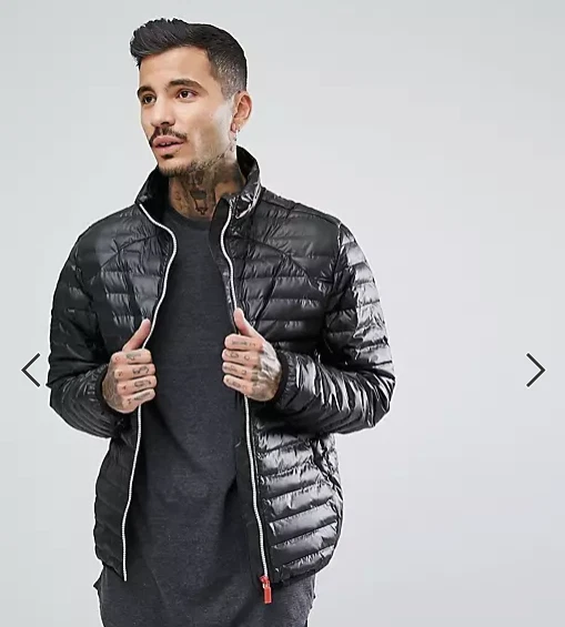 Abrigo chaqueta Hunter negro acolchado capa media pequeño para hombre Foto 1 de 4