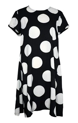 DONNA MORGAN 4 Dress Black White Large Print Polka Dot Swing Mod Retro A Line - Image 1 of 4