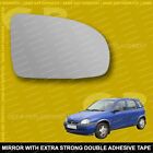 For Vauxhall Corsa B wing mirror glass 93-00 Right Driver side Spherical