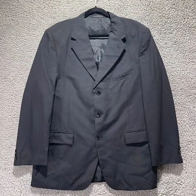 Givenchy Monsieur Blazer 46L Black 3-Button Classic Ventless Wool Jacket - Image 1 of 4