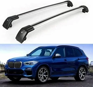 2Pcs Lockable Roof Rail Racks Cross Bars Crossbar Fits for BMW X5 G05 2019-2024 - Picture 1 of 11