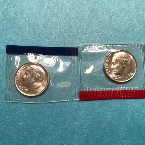 1994 P&D Roosevelt Dime US Mint Cello Unc   FREE SHIP Cover