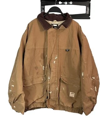 Bulwark Duck Brown Canvas FR Flame Resistant Coat L-R Chevron "Cody Cain" - Image 1 of 4