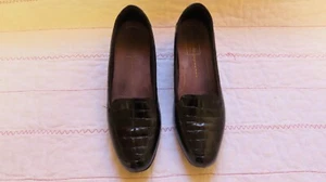 Clarks Halbschuhe, Damen, schwarzes "Krokodil" Lackleder, Gr. 8,5N, gebraucht - Bild 1 von 5