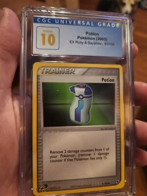 (POP 5) CGC 10 PRISTINE Pokemon Potion Trainer EX Ruby & Sapphire 91/109 Card - Image 1 of 4