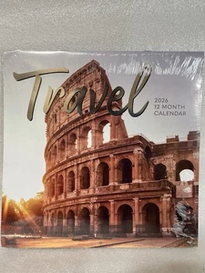 Calendario da parete 2026 12 mesi viaggio 12” x 24” quando aperto nuovo - Foto 1 di 5
