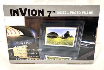 InVion 7" 128MB Internal Memory Digital Photo Frame Plug & Play NIB - Image 1 of 4