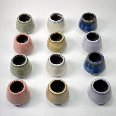 Very Small Mini Bonsai Pot Succulent Colorful Bean Round 12pcs Brand New - Image 1 of 4