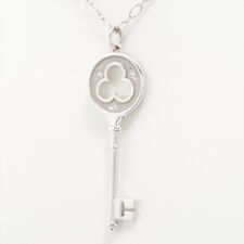 TIFFANY&Co. Clover Key 3P Diamond Necklace 750(WG) 11.5g