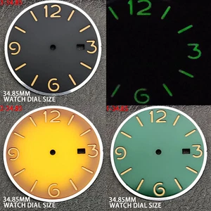 Esfera de reloj 37 mm verde números luminosos esfera de reloj para hombre para movimiento NH35 - Imagen 1 de 13