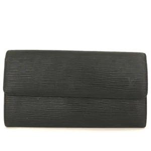 Louis Vuitton Epi Porte Feuille Sarah Leather Long Bifold Wallet Black/4BE0106 - Imagen 1 de 8
