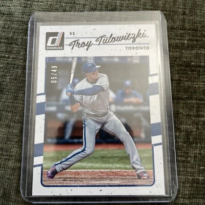 2017 Donruss #169 Troy Tulowitzki Aqueous Test #/49 - Image 1 of 3