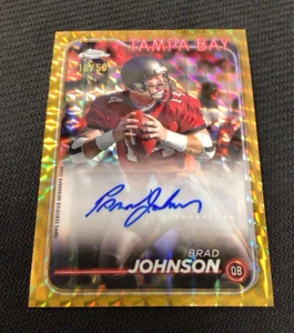 2024 Topps cromo Brad Johnson oro refractor geométrico automático 10/50 bucaneros - Imagen 1 de 2