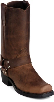 Botas vaqueras de motocicleta con arnés de cuero marrón envejecido Durango para mujer Foto 1 de 4