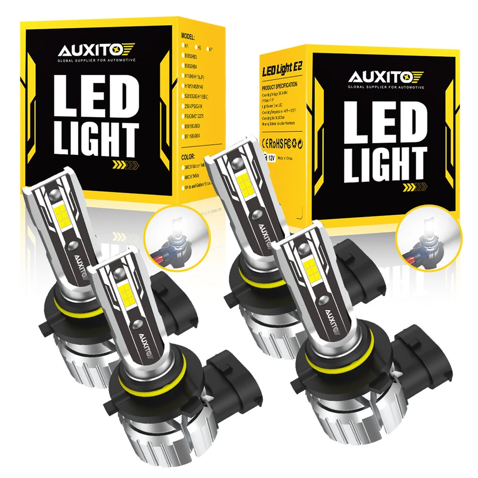 AUXITO Combo 9005 9006 H11 LED Headlight Kit Bulbs High Low Beam Super White AUC
