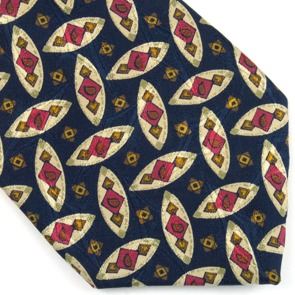 Vintage Reunión Calle Azul Geométrico Ovalado Estilizado Rosa Paisley 57"x3.75" Foto 1 de 4