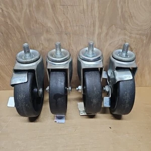 4 Casters Restaurant Stainless Steel Swivel Threaded Stem Locking 5" x 1.75" - Bild 1 von 7