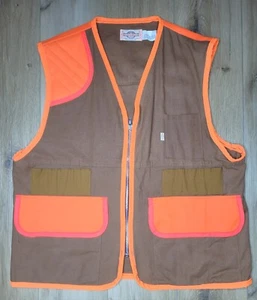 SAF-T-BAK Men's Hunting Vest Brown Duck Canvas Orange Pockets & Shoulder MD/LG - Picture 1 of 10