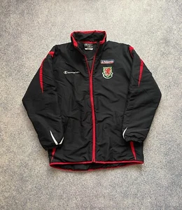 Vintage Wales National Team Champion Training Parka Jacket Black Size M - Picture 1 of 13