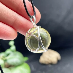 Natural Citrine Crystal Shpere Ball Crystal Jewelry Excellent silver D090539 - Imagen 1 de 12