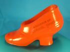 Chaussures antiques en verre orange souvenir de Lorain, Ohio - collection « chaussures en verre »