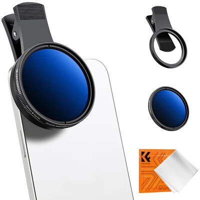 K&F Concept Clip-On VND CPL ND Phone Lens Filter for iPhone Mobile 16 15 14 13 - Image 1 of 4