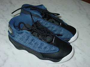 2021 Nike Air Jordan Retro 13 "Brave Blue" Black/White Toddler Shoes Size 10C - Picture 1 of 15