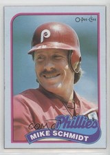 1989 O-Pee-Chee Wax Box Bottoms Mike Schmidt #L HOF