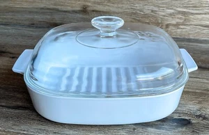 Vintage White Corning Ware 10” Cooker Roasting Casserole Dish M-10-GR-B w/LID - Picture 1 of 22