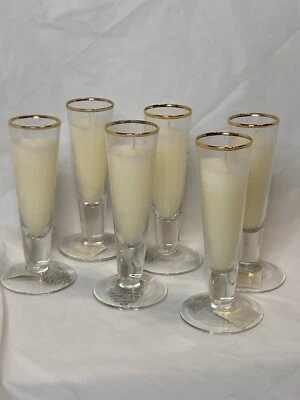 Juego de 6 velas votivas de copa de champán con borde dorado estriado Foto 1 de 3