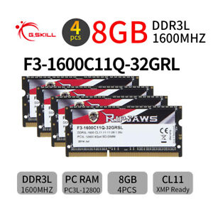 G.SKILL Ripjaws 32GB 4x 8GB DDR3L 1600MHz PC3L-12800S 1.35V Laptop Memory RAM UK
