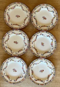 6er Set Minton Rose Antik Bone China 6" Dessertteller England Kugelmarke - Bild 1 von 15