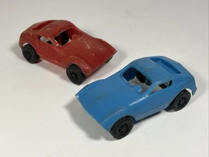 2 Oldtimer kleine Tonka Autotransporter #635 original blau & rot Kunststoff Autos - Bild 1 von 15