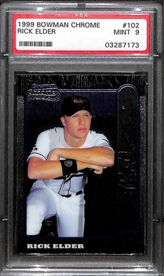 1999 BOWMAN CHROME #102 RICK ELDER PSA 9 Mint 03287173  - Image 1 of 3