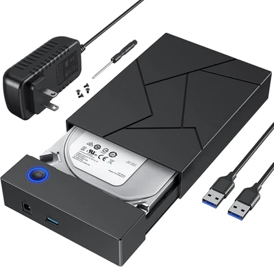 Hard Drive Enclosure 3.5, FEMORO USB 3.0 Internal SATA HDD Case with 12V 2A DC P