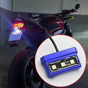 Mini Motorcycle License Plate LED Light 12V CNC Aluminum Alloy Rear Tail Light - Picture 1 of 12