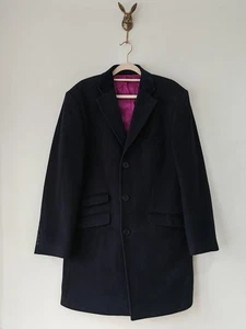 Abrigo italiano de lana Breschi cachemir azul marino talla 38R Leonard Jay London  - Imagen 1 de 17