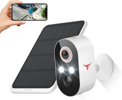 BRANDED Camara De Seguridad Solar HD Wifi Inalambrica Con Vision Nocturna Para Exterior