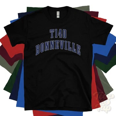 T140 BONNEVILLE T-SHIRT VARSITY LOGO college style motorcycle biker - Image 1 of 2