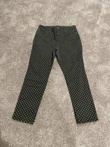 Chicos The So Slamming Girlfriend Ankle Polka Dot Pants Size 1 Green White - Picture 1 of 7