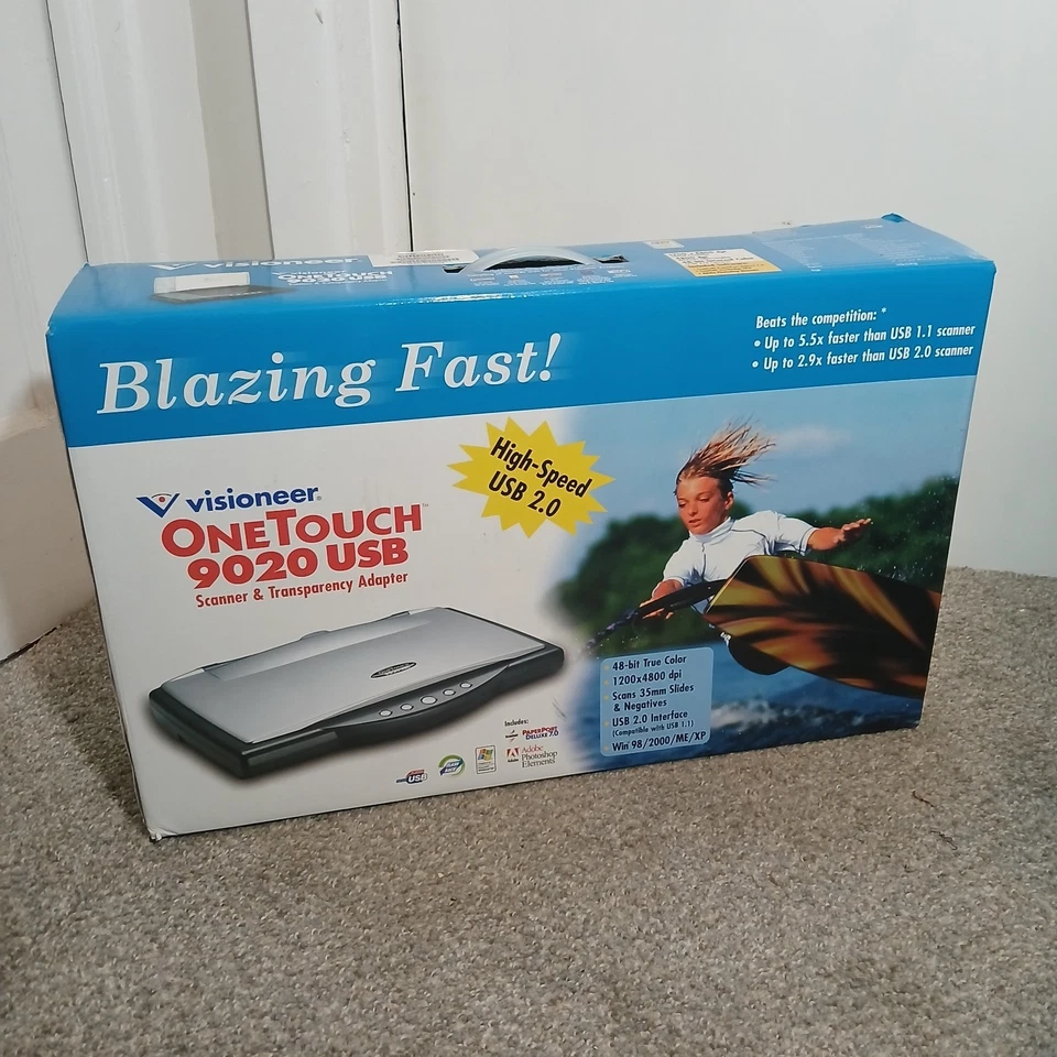 Visioneer OneTouch 9020 Flatbed Scanner  and 35mm Slide Negative Adapter - Image 1 of 4