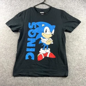 Sonic The Hedgehog Mens T Shirt Small Black Graphic Print Short Sleeve Casual - Picture 1 of 8