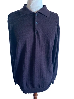 Suéter MURANO by RAFFI Púrpura Mezcla de Lana Mangas Largas Cuello Botón Talla L Foto 1 de 4