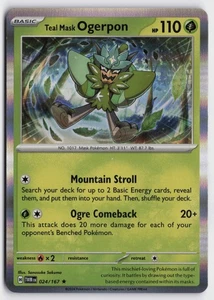 Pokemon Teal Mask Ogerpon 024/167 Holo Rare SV06: Twilight Masquerade NM - Picture 1 of 2