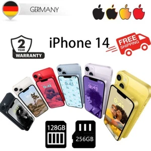 NEU Apple iPhone 14 128GB 256GB Schwarz Weiß Rot Blau (Ohne Simlock) 💎OVP - Zdjęcie 1 z 27